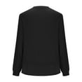 thumbnail image 4 of DPTALR George Women's Crew Neck Long Sleeve Shirts，Waffle Knit Loose Tops，2025 Casual Comfy Fall Basic Tees,Black,Size L, 4 of 6
