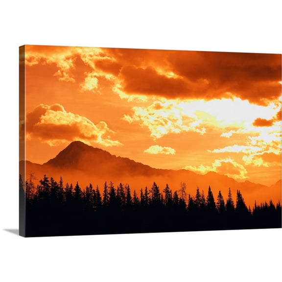 Great BIG Canvas | "Magnificent Mountain Range" Canvas Wall Art - 48x32