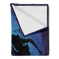 thumbnail image 2 of Mermaid Soft Flannel Fleece Throw Blanket, Silhouette of Aquatic Girl on Moon Sky Background Fictional Print, Cozy Plush for Indoor and Outdoor Use, 50" x 70", Purple Black, by Ambesonne, 2 of 5