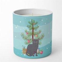 Carolines Treasures CK4777CDL 3.75 x 3.25 in. Unisex Nebelung Cat Merry Christmas 10 oz Decorative Soy Candle