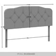 thumbnail image 6 of Castle Place Modern Button-Tufted Linen Full Upholstered Headboard, Warm Grey, 6 of 7