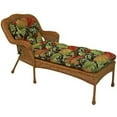 thumbnail image 3 of 74-inch by 19-inch U-Shaped Outdoor Tufted Chaise Lounge Cushion-Color:Tropique Raven, 3 of 4