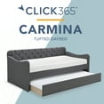 thumbnail image 2 of ClickDecor Carmina Twin Size Upholstered Daybed Sofa with Roll Out Trundle, Diamond Tufted Backrest, Dark Gray, 2 of 8