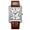 Silver+brown, variant on SKMEI Retro Classic Square Watches for Men Quartz Analog Waterproof Watch Leather Business Casual Mens Wrist Watch