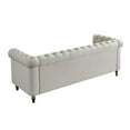 thumbnail image 3 of 3 Seater Chesterfield Button Tufted Velvet Sofa, Wide Upholstered Couch with Rolled Arms Removable Cushions Metal Legs for Living Room Office Apartment, 3 of 11