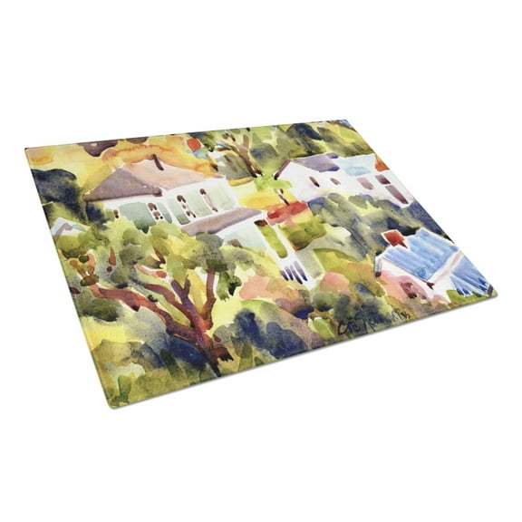Houses Glass Cutting Board Large