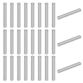Uxcell 10-Pack 8mm X 35mm Dowel Pins – 304 Stainless Steel Cylindrical Shelf Support Pins, Silver Tone, Chamfered Ends
