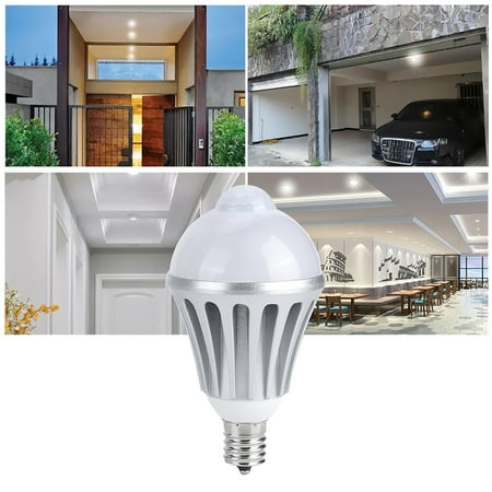 

Ymiko Light Bulbs 7W E17 LED Sensor Light Bulb Human Body Sensor Bulb For Corridor 85‑265V Pure White Light