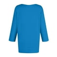 thumbnail image 6 of DENGDENG Casual Tops for Women 3/4 Sleeves Summer V-Neck T Shirts Spring Elbow Sleeve Shirts Dressy Three Quarter Length Tunics Loose Solid Color Blouses Blue M, 6 of 6