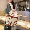 thumbnail image 2 of Indie Backpack School Japanese Asthetic Backpack IHeytea S Travel Bag Monochrome Backpack (white+pendant), 2 of 5