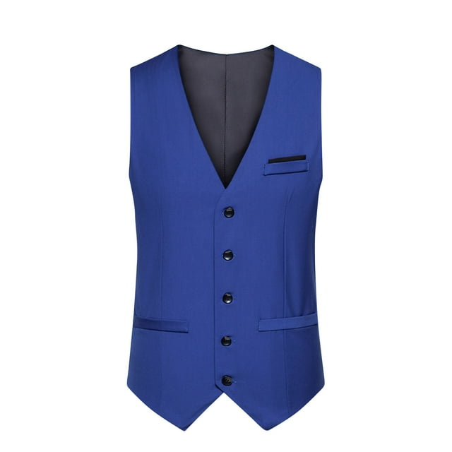FAIWAD Gilet Classique pour Homme Formel d'Affaires Sans Manches Vintage Veste Gilet à Boutons devant Col en V Ajusté Gilet de Complet