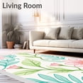 thumbnail image 2 of ODIKA 5'x7' Machine Washable Non-Slip Area Rug, Abstract Blossom Motif with Subtle Petal Flourishes High Traffic Rug with Pad, Pink, 730914, 2 of 8