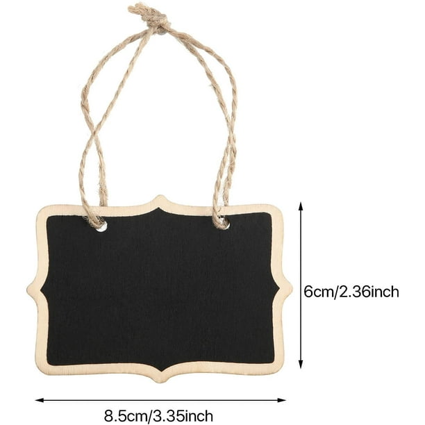 24 paquetes de etiquetas de pizarra, letreros de pizarra de madera, 3,35x2,36 pulgadas, minietiquetas de pizarra de madera, etiquetas de pizarra rectangulares, letreros de masaje ZefeiWu 8390611570057
