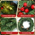 thumbnail image 5 of 24 Inch Pre-Lit Artificial Christmas Wreath, Green, Crestwood Spruce, White Lights, Decorated with Pine Cones, Berry Clusters, Frosted Branches, Christmas Collection, 5 of 10