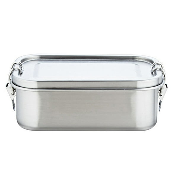 Yeacher 304 Stainless Steel Lunch Container- 2 Compartment Metal Lunch Container, Metal Bento Box for
