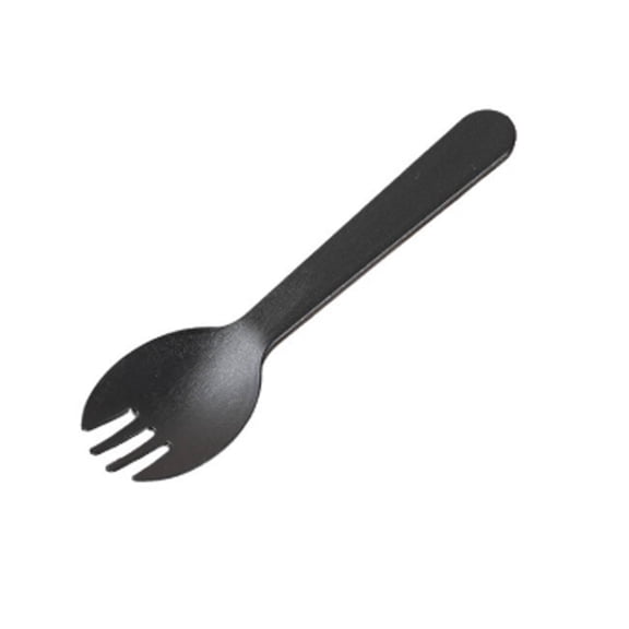 EXLEAF 100Pcs Sporks Plastic Spoons and Forks Smooth Edges Spork Multi-Purpose Design Plastic Spoons