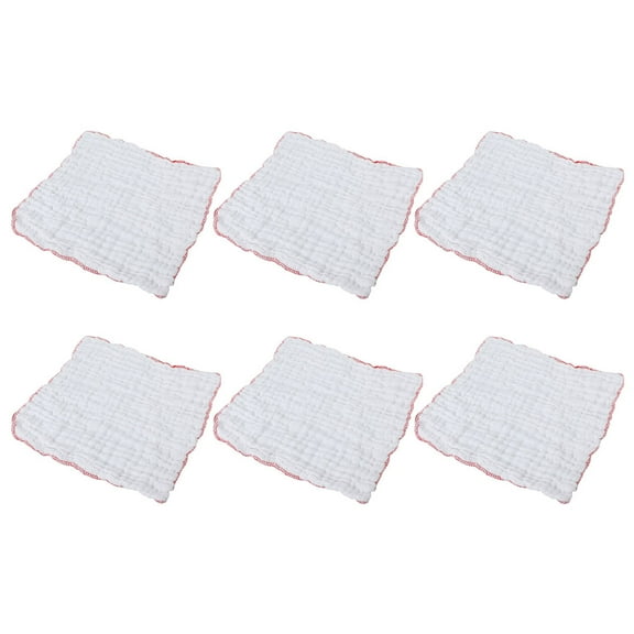 ORDDIART Muslin Cotton 6Pcs Dish Towel for Versatile Cleaning No Residue White Cloths
