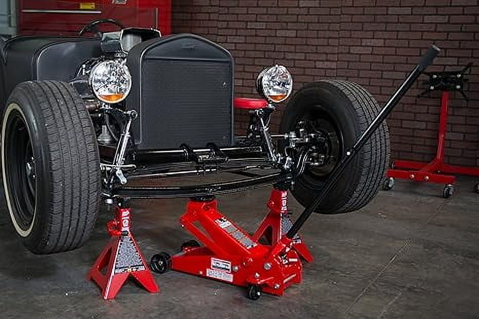 BIG RED T46202 Torin Steel Jack Stands: 6 Ton (12,000 lb) Capacity, Red, 1 Pair