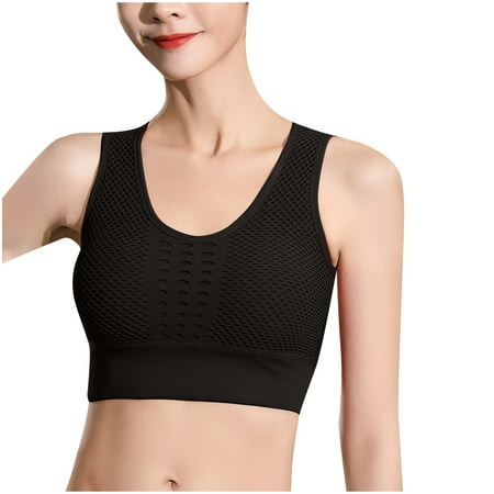 

Woman s No Steel Ring Sports Bra Breathable Hollow Out Beauty Back Vest Bra Round Neck Solid Yoga Fitness Bras