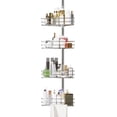 thumbnail image 6 of HELLONE Tension Pole Shower Caddy, Corner Shower Caddies with 4 Basket Shelves and Built-In Towel Bars, Rustproof Bathroom Shower Organizer Adjustable 75 to 110 Inch, 6 of 6