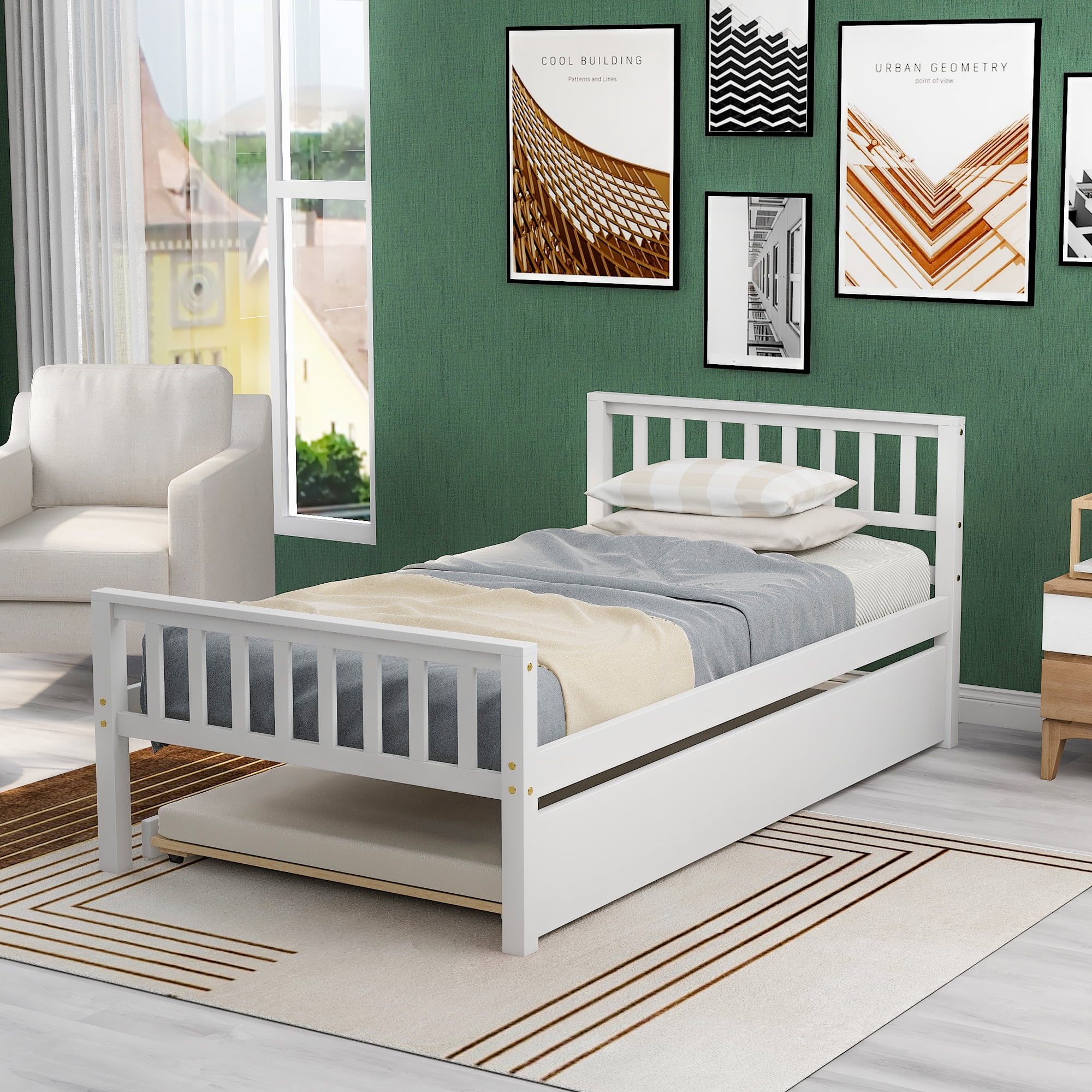 Twin Platform Bed Frame Solid Wood, Solid Wood Twin Bed Frame