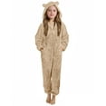 thumbnail image 7 of Paiwinds Girls' Hooded Fleece Romper Pajamas with Ears Winter Warm Zip Front Pocket Long Sleeve Sleepwear, 7 of 7