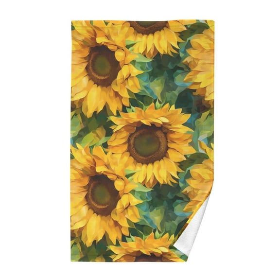 Sunflowers Cotton Face Towels Soft Hand Towel Absorbent Bathroom Towel for Kitchen Hotel Decoration