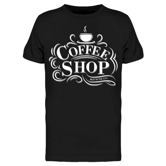 Coffee Shop T-Shirt Men -Image by Shutterstock Men T-Shirt, Male Large