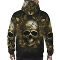 thumbnail image 7 of Fotbe Men's Hoodie with Vintage Gold Leaf Skull Pattern - Kangaroo Pocket Pullover Hooded Sweatshirt, Perfect for Daily Wear, Travel, and Home-X-Large, 7 of 7