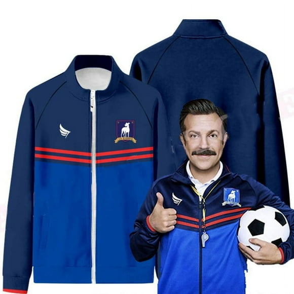 Ted Lasso Saison 2 Maillot de Football Hiver Mode Hommes/femmes AFC Richmond Cosplay Harajuku Cardigan Col Montant Veste à Glissière