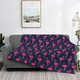thumbnail image 2 of Honeii Cute Flamingo print throw blanket, crafted from cozy cotton flannel, offers versatile home decor as a bedding suitable for all seasons.-50"x40", 2 of 6
