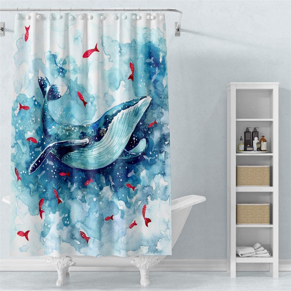 Kid's Pillowfort Whale Shower Curtain Amparo Blue 72" x 72" 