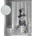 thumbnail image 4 of Grey Snowman Christmas Bathroom Curtain 72 Inch Shower Curtain with Hooks, Xmas Berry Winter Snowflake Waterproof Polyester Bath Curtain Washable Bathtub Curtain 60''x 72'', 4 of 6