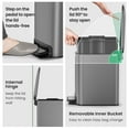 thumbnail image 5 of Cesun 1.6 Gallon Small Bathroom Trash Can, Stainless Steel Garbage Bin with Lid, Gray, 5 of 7