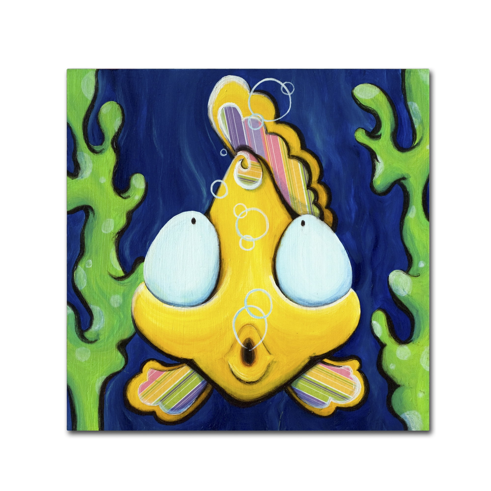 Trademark Art "Fish Bubbles I" Canvas Art by Sylvia Masek, 14x14