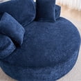 thumbnail image 5 of Round Accent Chair, 360 Swivel Chenille Barrel Chair, Fluffy Modern Sleeper for Living Room, Bedroom, Reading Room and Lounge (Blue), 5 of 11