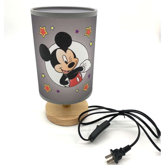 Mickey Table Lamp Night Light Wood Base Room Decoration or Great Gift Ideas