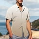 thumbnail image 2 of Mens Casual de Manga Corta Botón Abajo Camisas de Impresión Turndown Cuello Botón Camisa Poliéster, Moda de Verano Superior para Hombres Al Aire Libre, 2 of 6