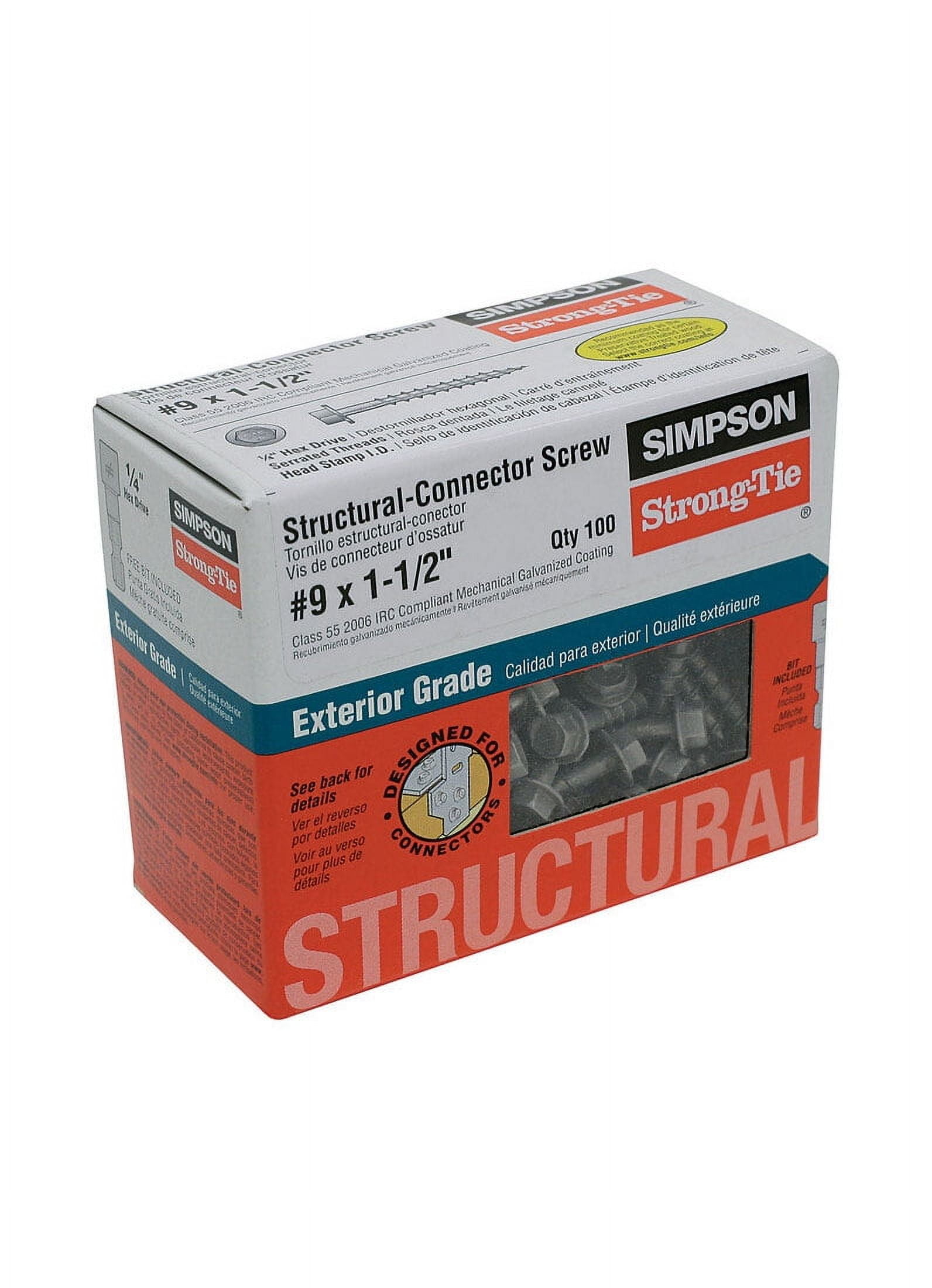 Simpson Strong-Tie 100 #9x1-1/2 Wood Screw SD9112R100