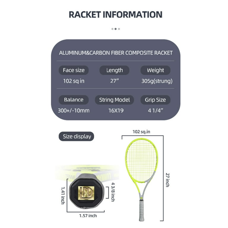SALYWEE Gemini Series Tennis Racket Carbon Fiber 50-60lbs 285g