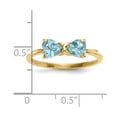 thumbnail image 5 of 14K Yellow Gold Ring Band Birthstone (12) December Swiss Blue Topaz Heart, Size 9, 5 of 5