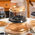 thumbnail image 5 of ACDANC 10Pcs Cake Containers with Lid - Plastic Clear Cake Container Dome and Black Base Carry, 5 of 7