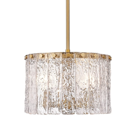 1943P12-MGLD-Z-Lite-Glacier - 3 Light Pendant In Contemporary Style-9 Inches Tall and 12.5 Inches Wide-Modern Gold Finish