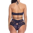 thumbnail image 4 of Conjunto de ropa interior de malla de encaje para mujer Lencería sexy Ropa de dormir Ropa de dormir, Azul, M Inevent XX000073-05, 4 of 7