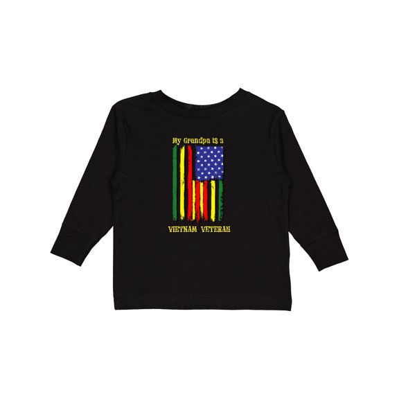 Inktastic My Grandpa is a Vietnam Veteran Boys or Girls Long Sleeve Toddler T-Shirt