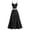 Black, variant on Women's Summer 2 Piece Dress Set Sleeveless Cami Top And High Waist Tiered Skirt Beige S