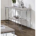 thumbnail image 1 of Q-Max UB85373 24 in. Tall Contemporary Style Sofa Table, Natural Oak & Chrome, 1 of 1