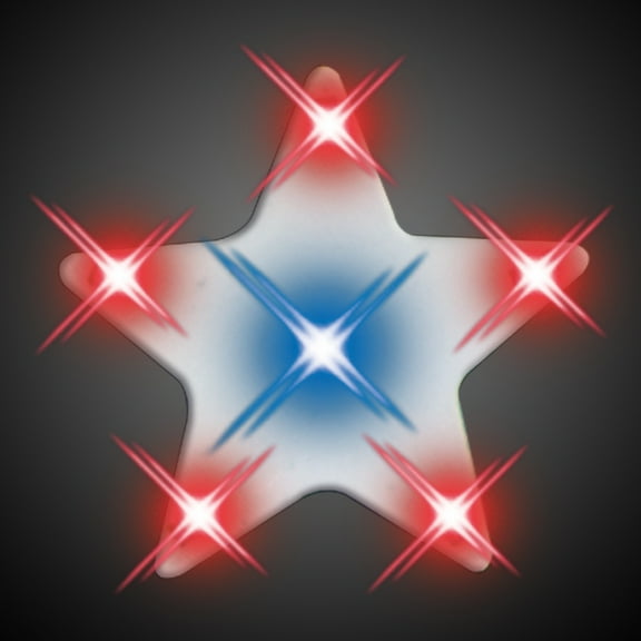 FlashingBlinkyLights Turbo Star Flashing LED Light Up Body Light Pins