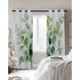 thumbnail image 4 of Spring Botanical Green Blackout Curtains for Bedroom Living Room Darkening Curtains 63 Inches Long Farmhouse Blooms Leaves Window Curtain 2 Panels Set Window Treatment Grommet Drapes 52"x63", 4 of 9