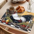 thumbnail image 3 of Placemat Set of 4 White Black Rooster Fruit Trees Placemats for Dining Table Oil Painting Washable Table Mats for Kitchen and Party Decor Indoor & Outdoor Use, 3 of 8